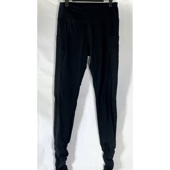BALEAF Women's Black Scrunched Leg Tummy-Control High-Rise Ankle Leggings SZ M - Picture 1 of 11